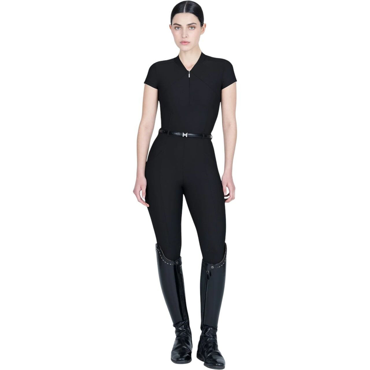 Reitleggings Damen Full Grip Velya + Gürtel