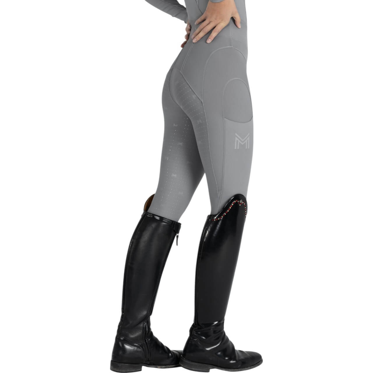 Reitleggings Damen Full-Grip Outline Damenreitleggings