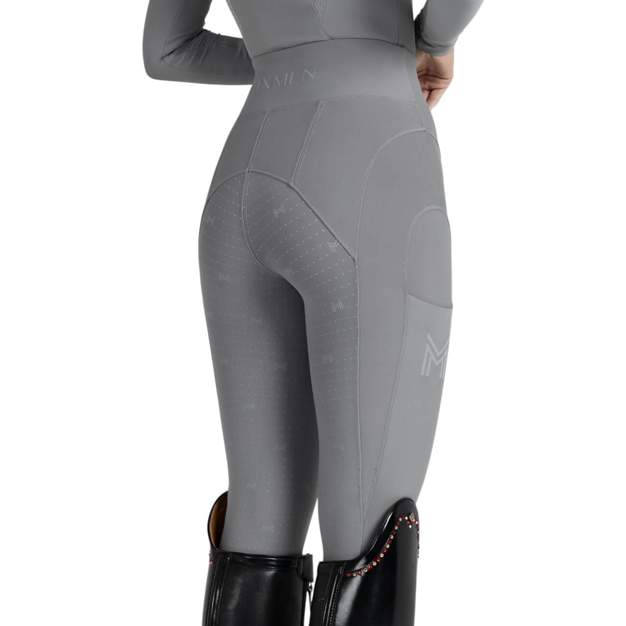 Reitleggings Damen Full-Grip Outline Damenreitleggings