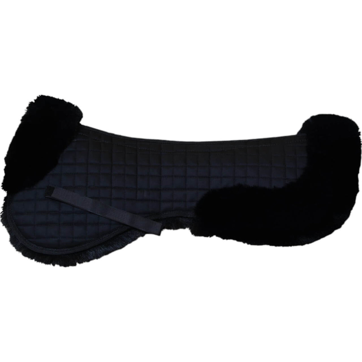 Kentucky Horsewear Sattelpad Lammfell Absorb Korrektursattelkissen, Schwarz, Produkt allein auf weißem Hintergrund.