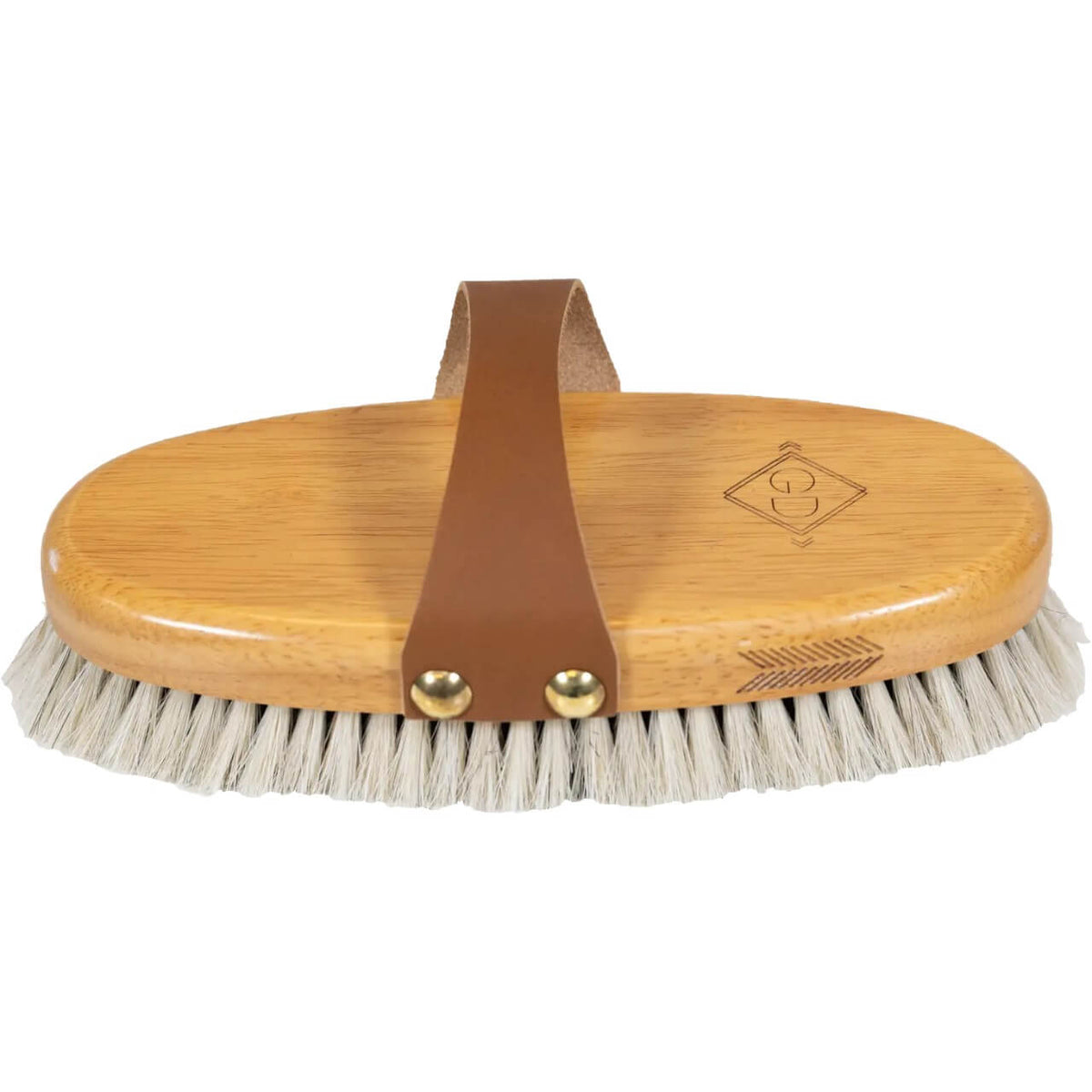 Grooming Deluxe Glanzbürste Overall Brush Body Shine Bürste, Braun, Produkt allein auf weißem Hintergrund.