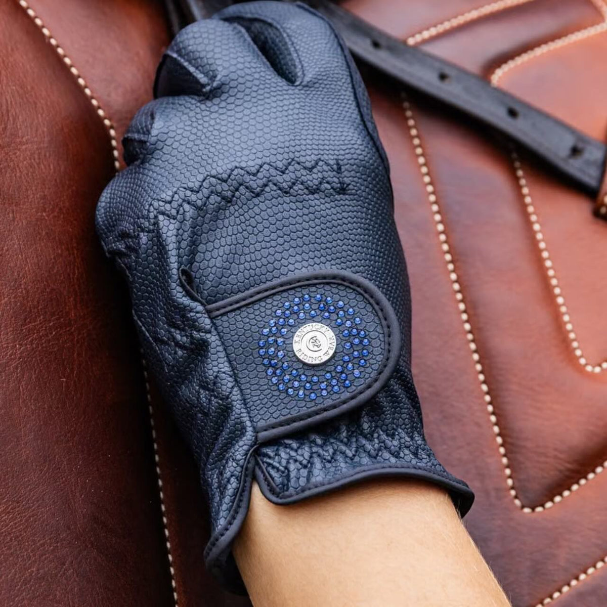 Reithandschuhe Dark Glitter Grip Handschuhe