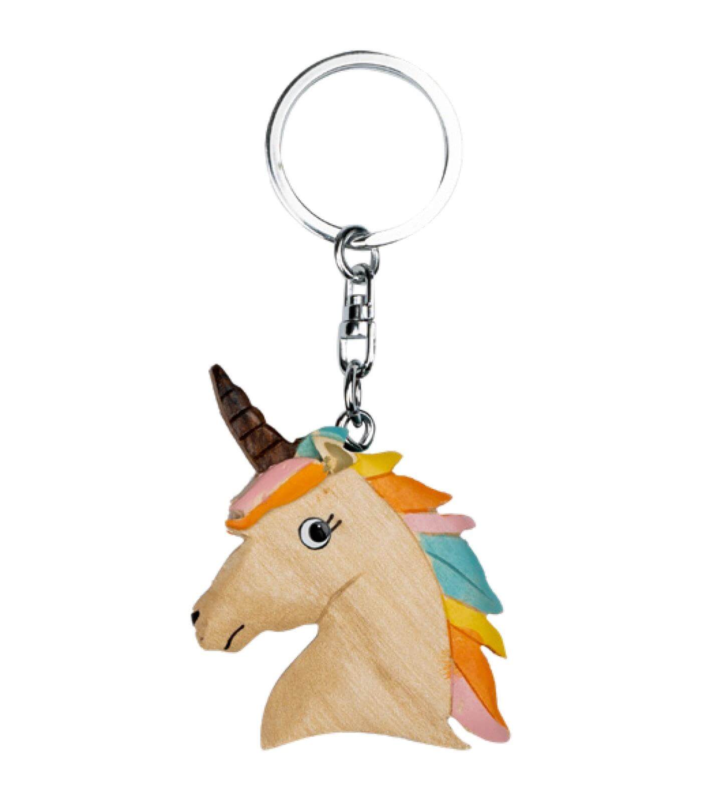 Schlüsselanhänger Einhorn/Kopf, Holz