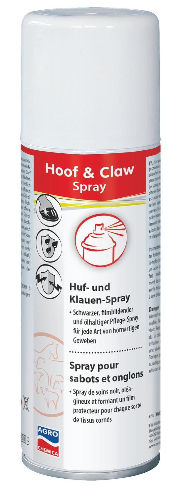 KERBL Huf- und Klauenspray Hoof & Claw Spray Pflegespray, Produkt allein auf weißem Hintergrund.