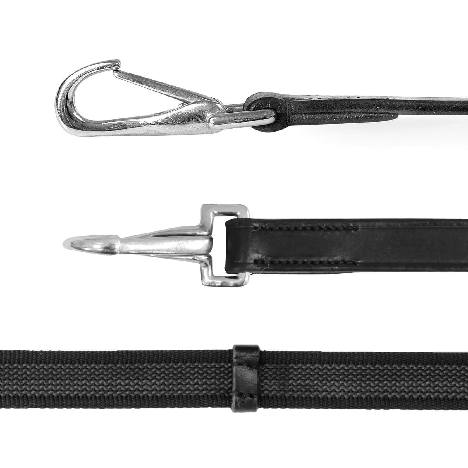 Anti-Rutsch-Zügel, schwarz, 19 mm mit Karabiner