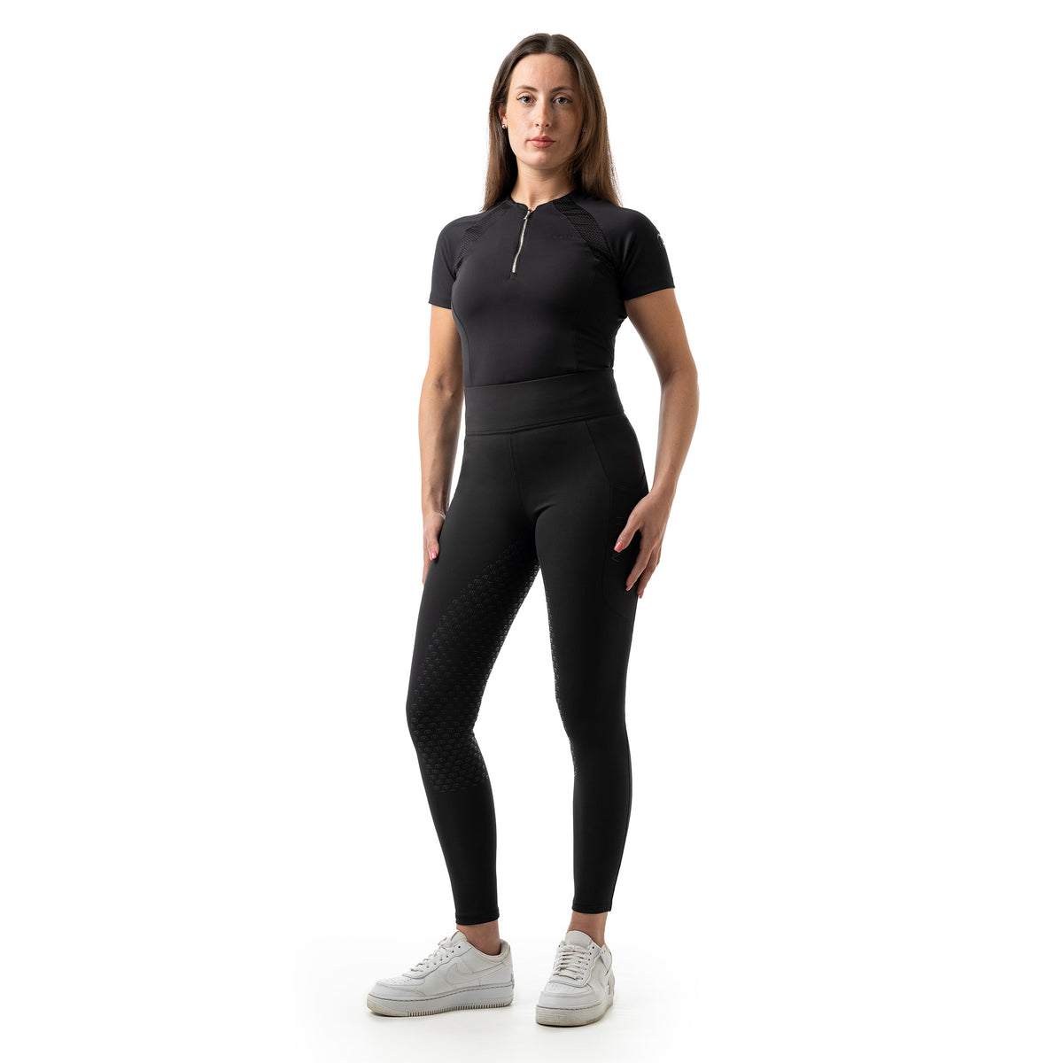Reitleggings Damen Full Grip Pro Shape Damenleggings