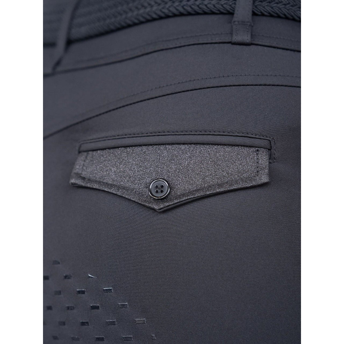 Reitleggings Damen Full-Grip Premium Black Glimmer Vollbesatz