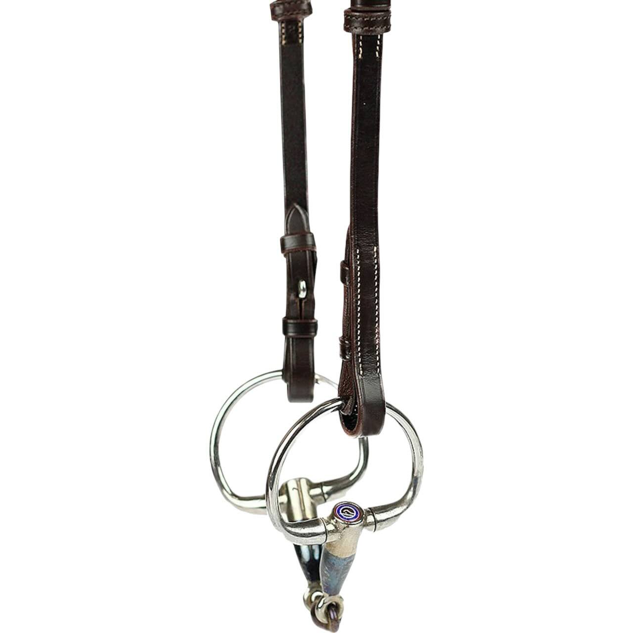 Backenstücke French Hook mit Cradles Weiße Kontrastnähte - Braun / Full