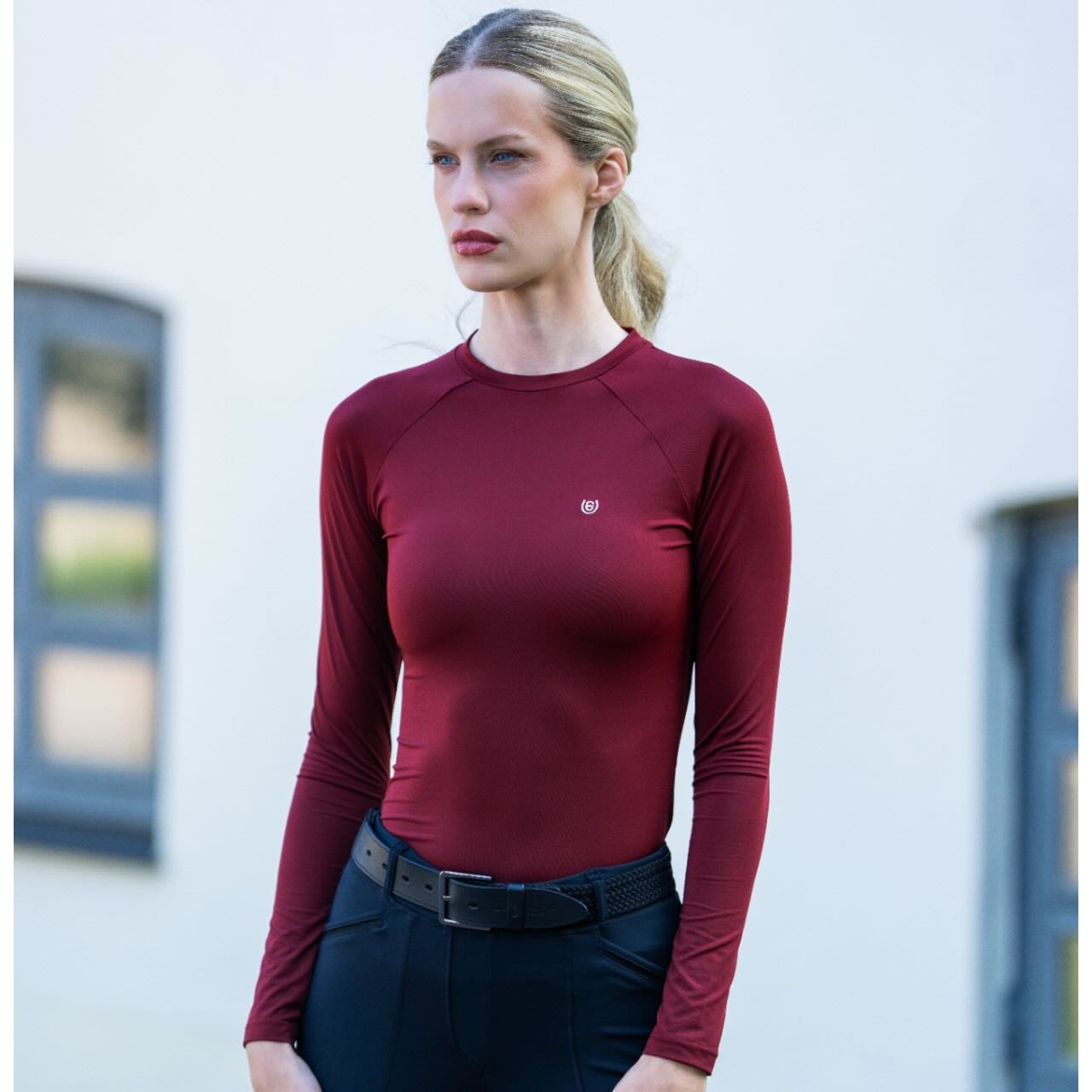 Baselayer Damen Langarm Dynamic Bordeaux Longsleeve
