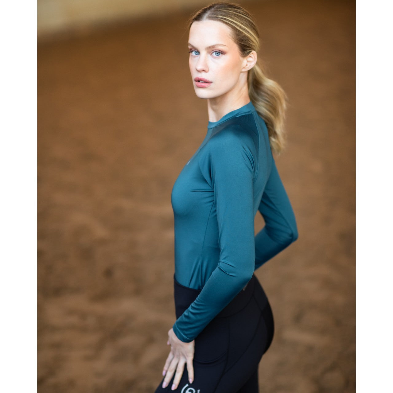 Baselayer Damen Langarm Dynamic Teal Blue Longsleeve