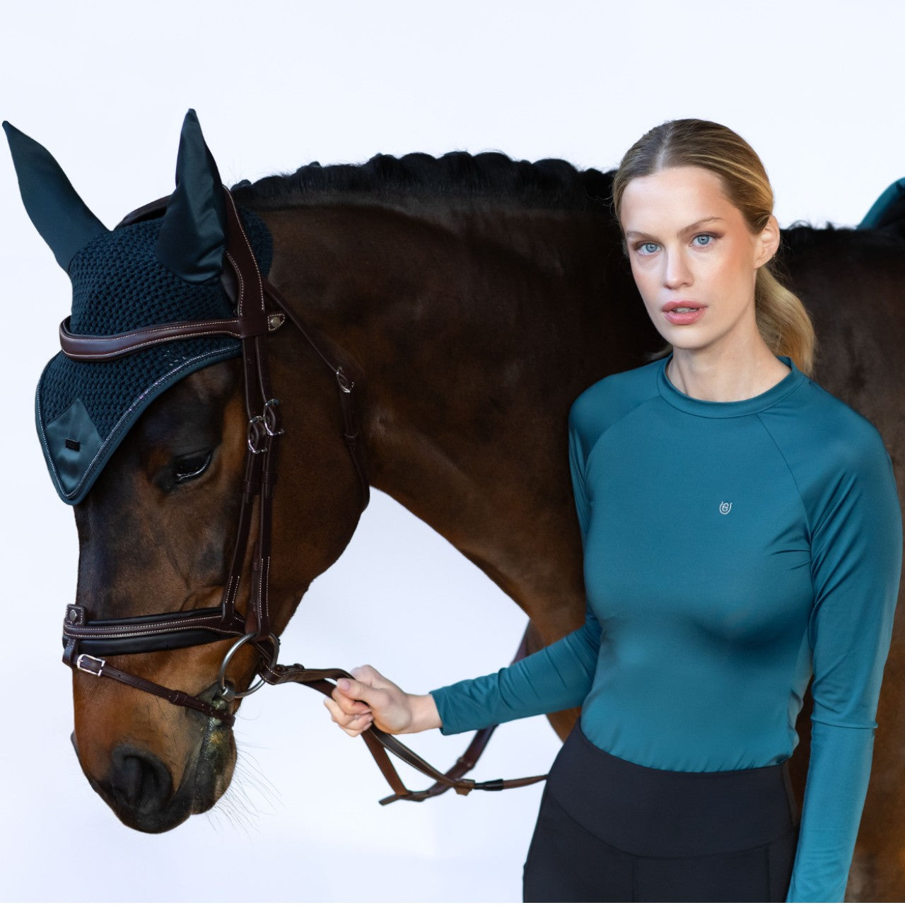 Baselayer Damen Langarm Dynamic Teal Blue Longsleeve