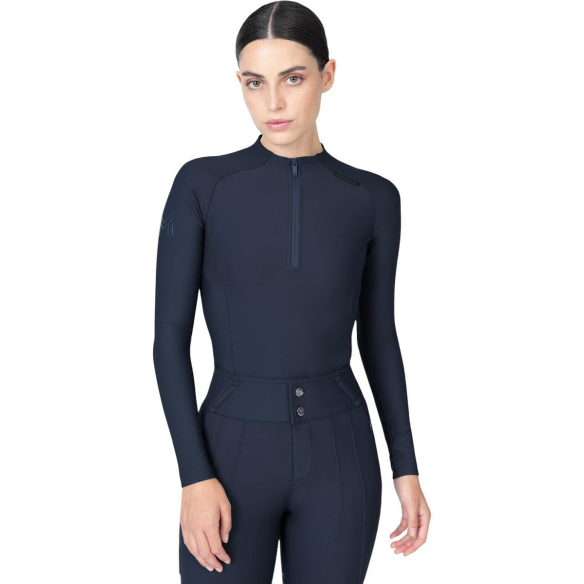 Baselayer Damen Langarm Origin Longsleeve, Atlantic, Person trägt das Produkt.