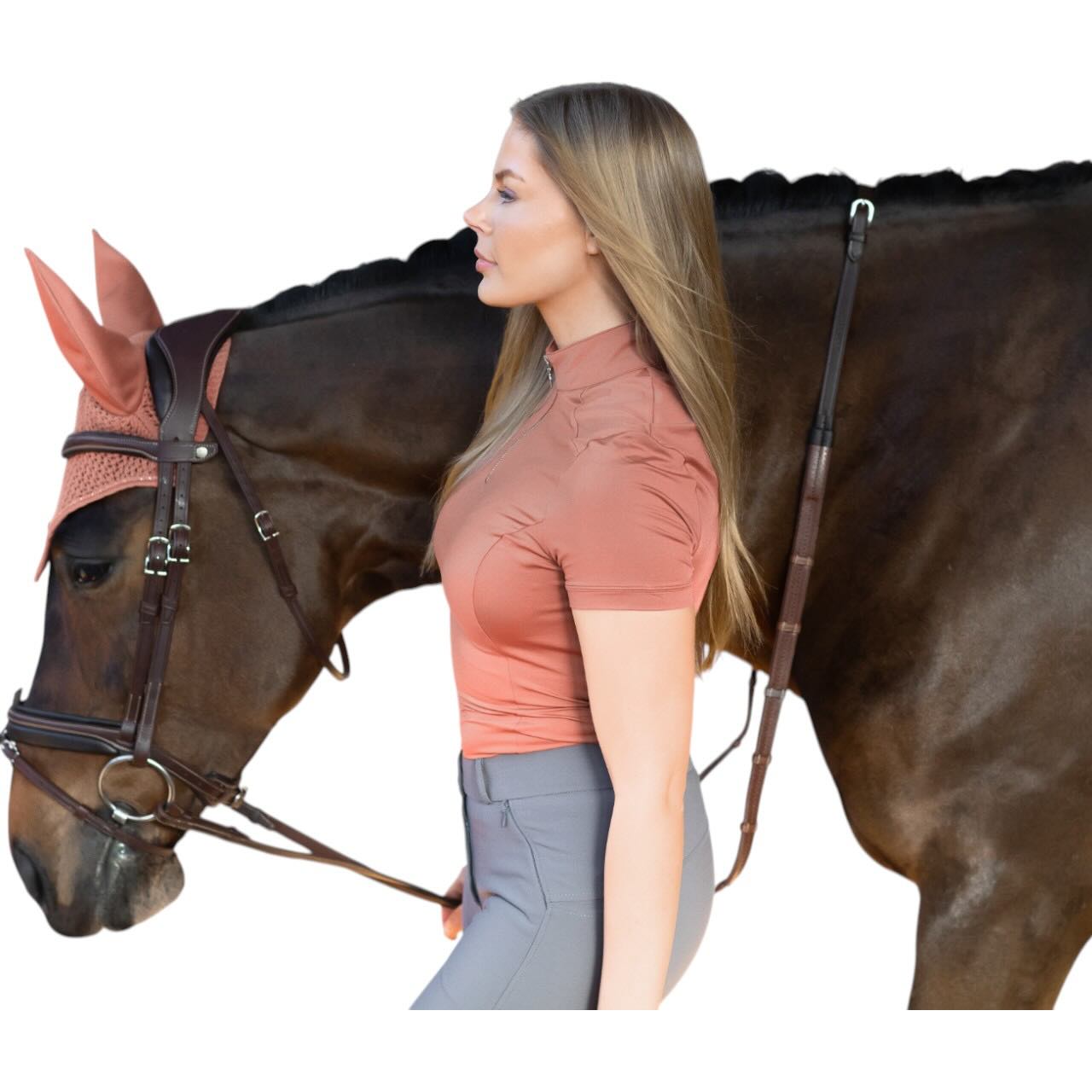 Baselayer Damen Shortsleeve UV Protection Coral T-Shirt