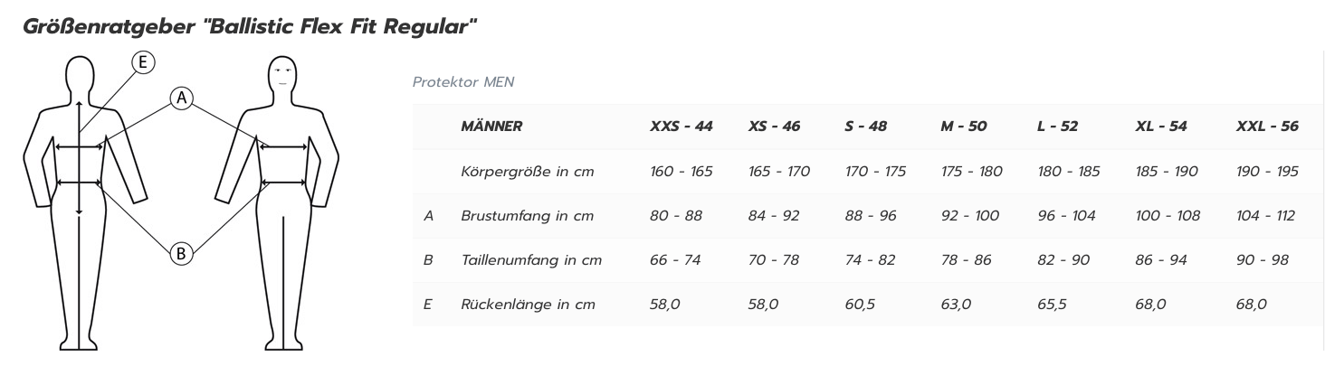 Rückenprotektor Herren Ballistic Flex Fit Regular