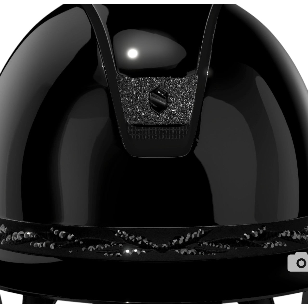 Reithelm Miss Shield 2.0 Shadowglossy | Flower Swarovski / Matt Black | Crystal Fabric Black