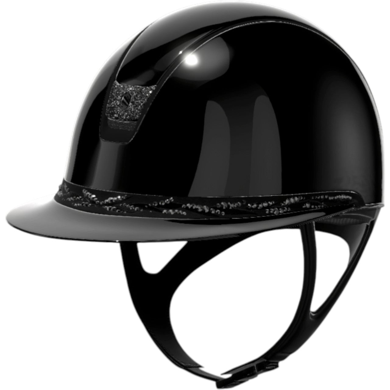 Reithelm Miss Shield 2.0 Shadowglossy | Flower Swarovski / Matt Black | Crystal Fabric Black