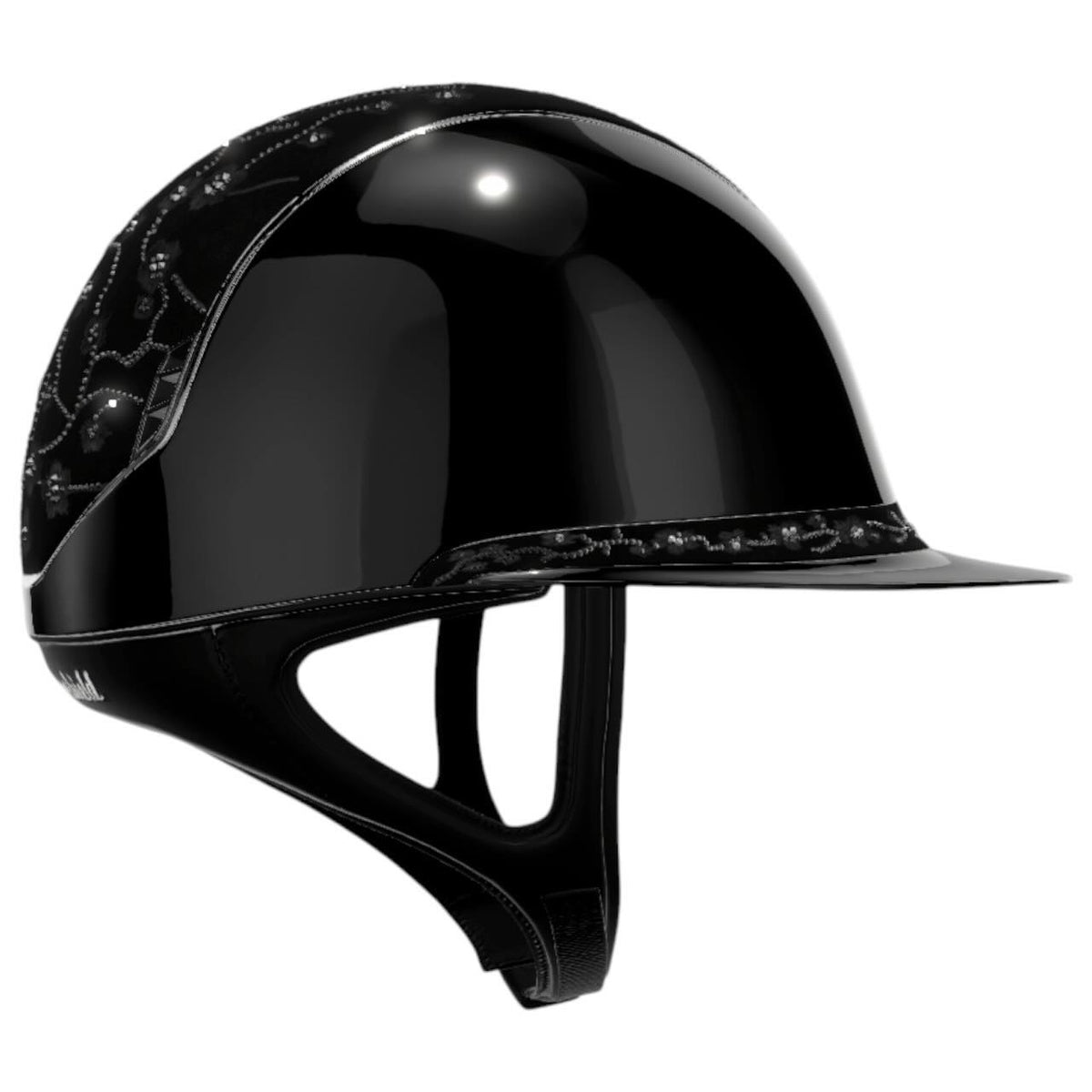 Reithelm Miss Shield 2.0 Glossy Black Top + FB Cherry Blossom Black Trim + Blason Black Chrome Konfiguration