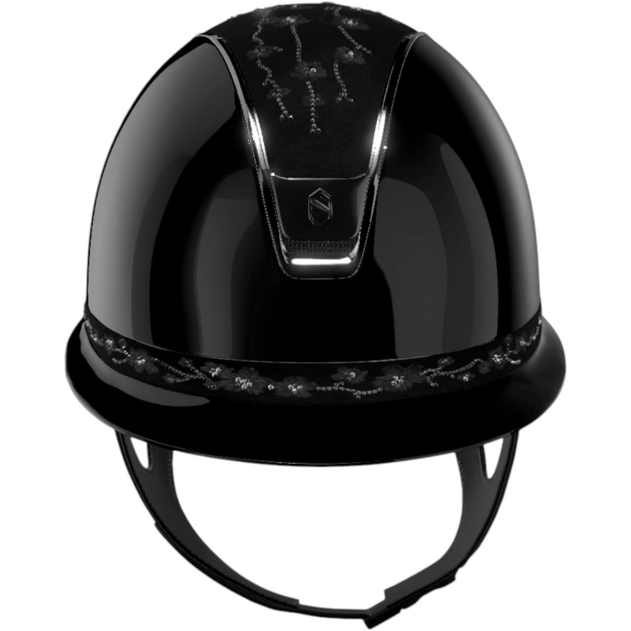 Reithelm Miss Shield 2.0 Glossy Black Top + FB Cherry Blossom Black Trim + Blason Black Chrome Konfiguration