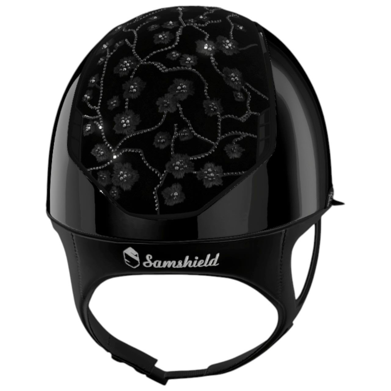 Reithelm Miss Shield 2.0 Glossy Black Top + FB Cherry Blossom Black Trim + Blason Matt Black Konfiguration