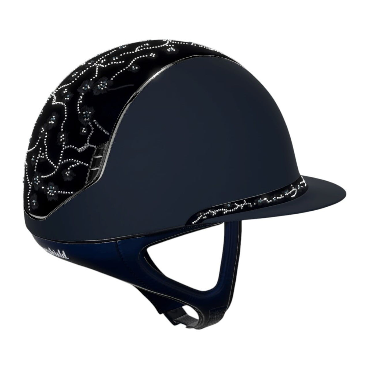 Reithelm Miss Shield 2.0 Shadow Blue Top + FB Cherry Blossom Navy Trim + Blason Black Chrome Konfiguration