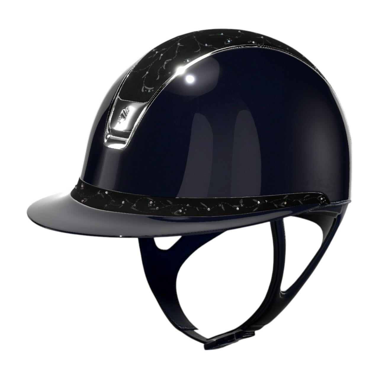 Reithelm Miss Shield 2.0 SG Blue Top + FB Floral Trim + Blason Chrome Silver Konfiguration