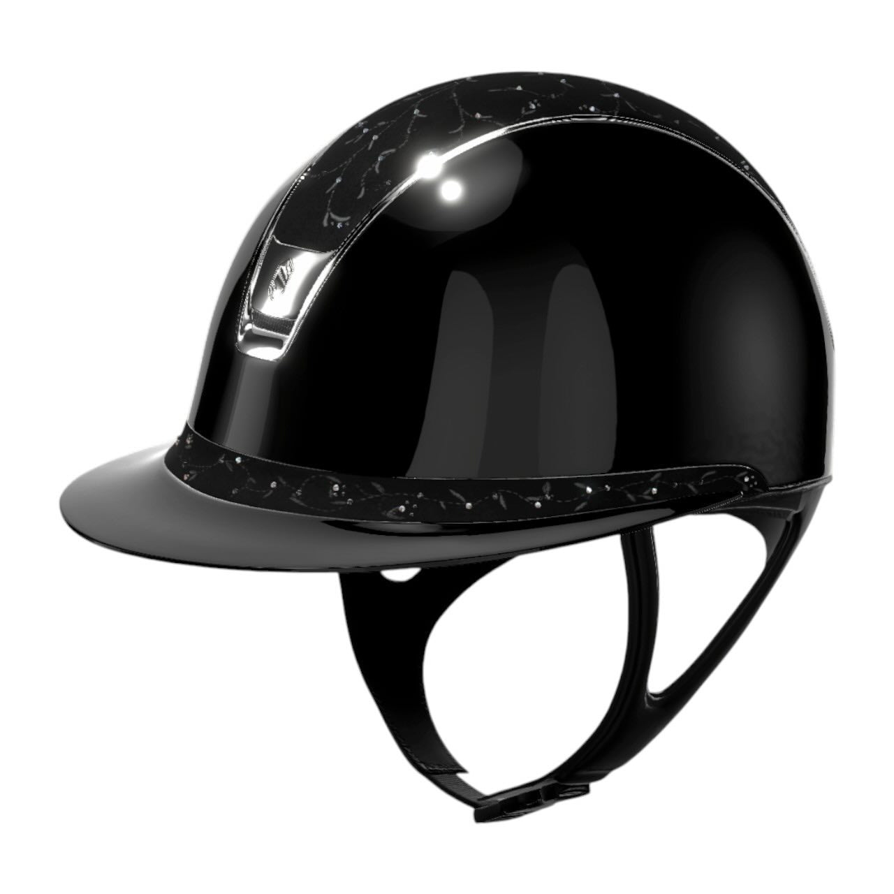 Reithelm Miss Shield 2.0 SG Black Top + FB Floral Trim + Blason Chrome Silver Konfiguration