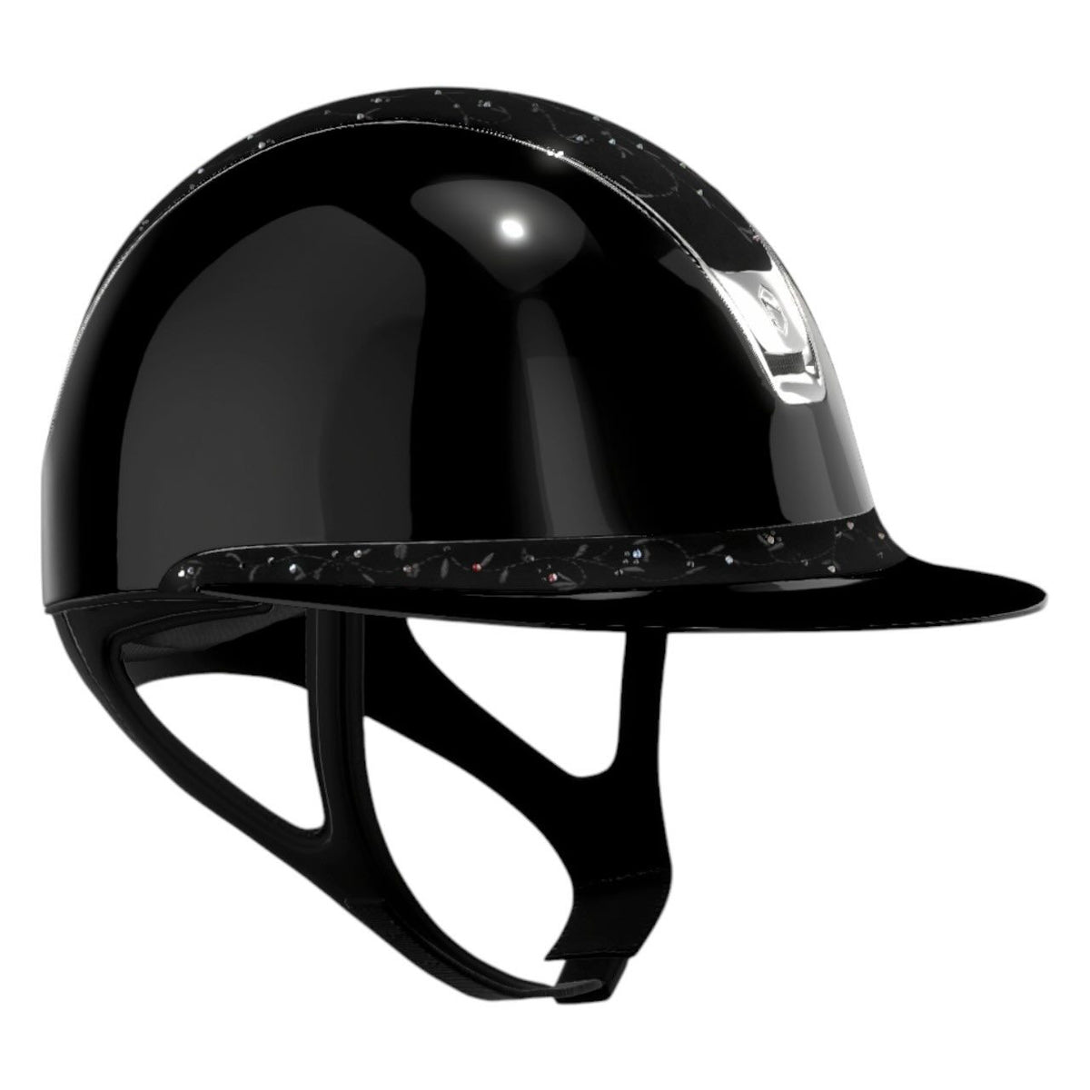 Reithelm Miss Shield 2.0 SG Black Top + FB Floral Trim + Blason Chrome Silver Konfiguration