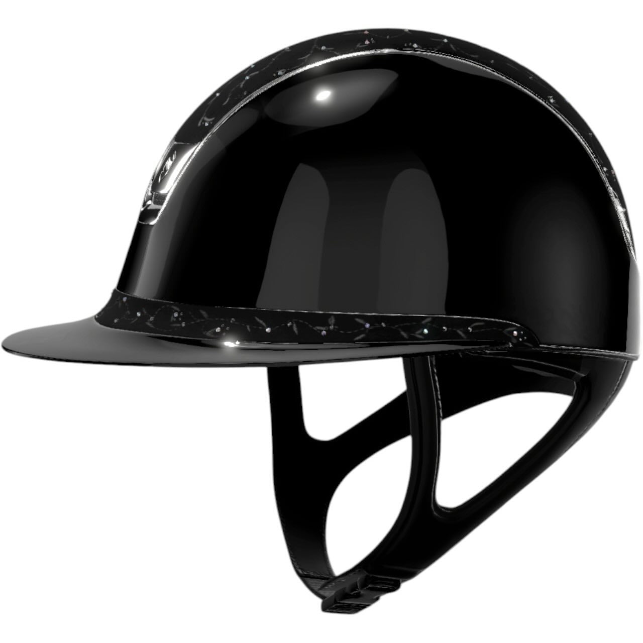 Reithelm Miss Shield 2.0 SG Black Top + FB Floral Trim + Blason Chrome Silver Konfiguration