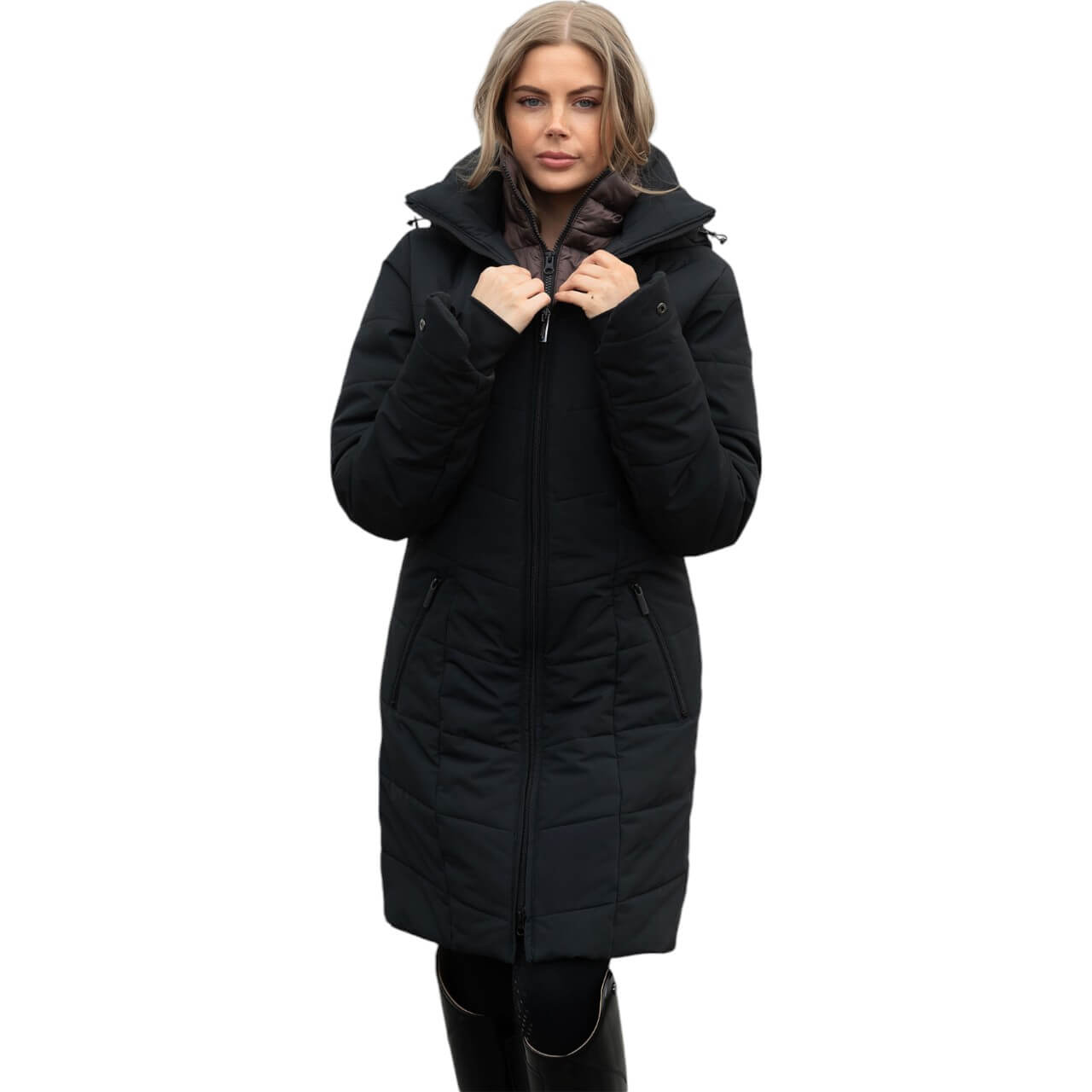 Winterjacke Damen Black Mocha Denail Winter Mantel