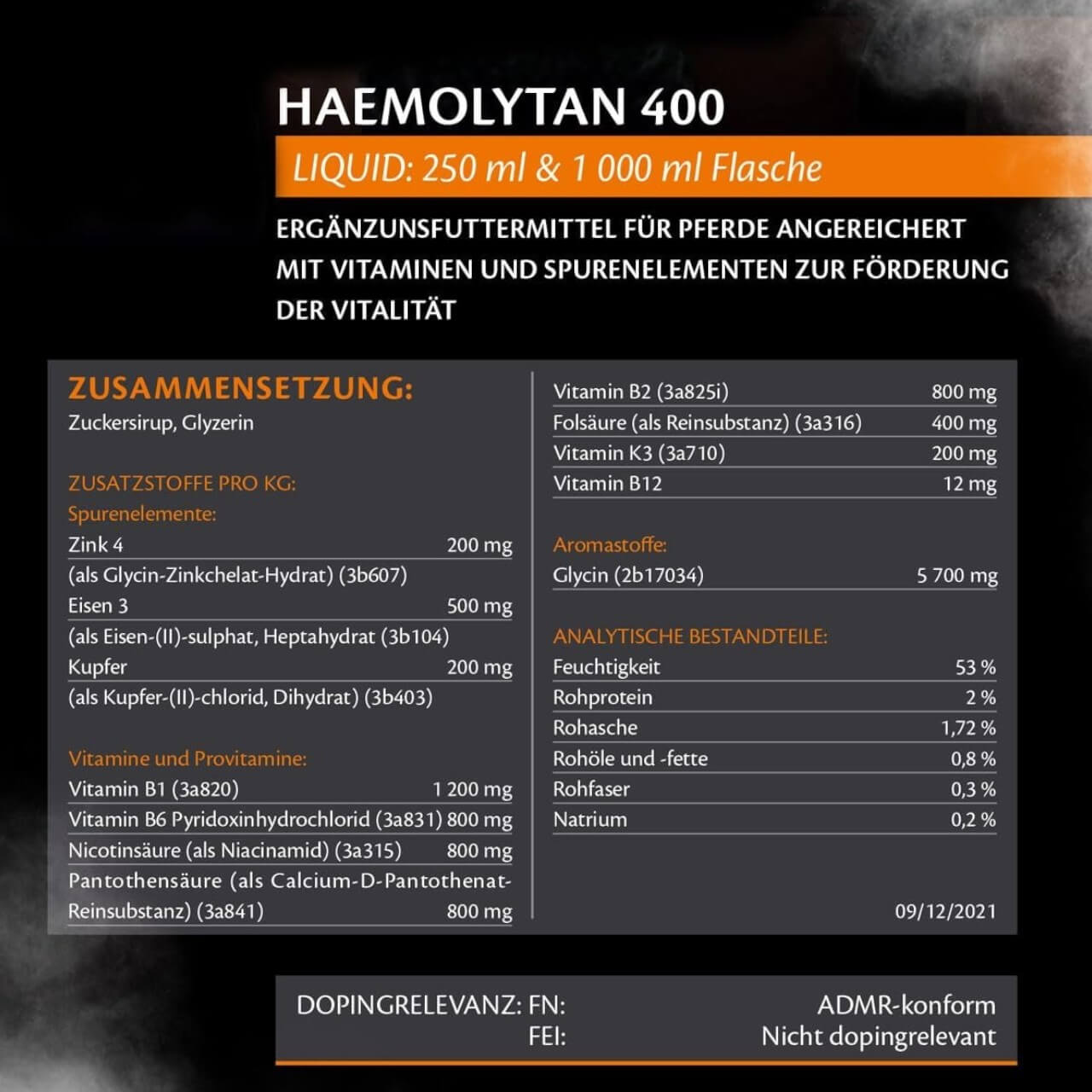 Ergänzungsfuttermitel Haemolytan 400 Zusatzfutter