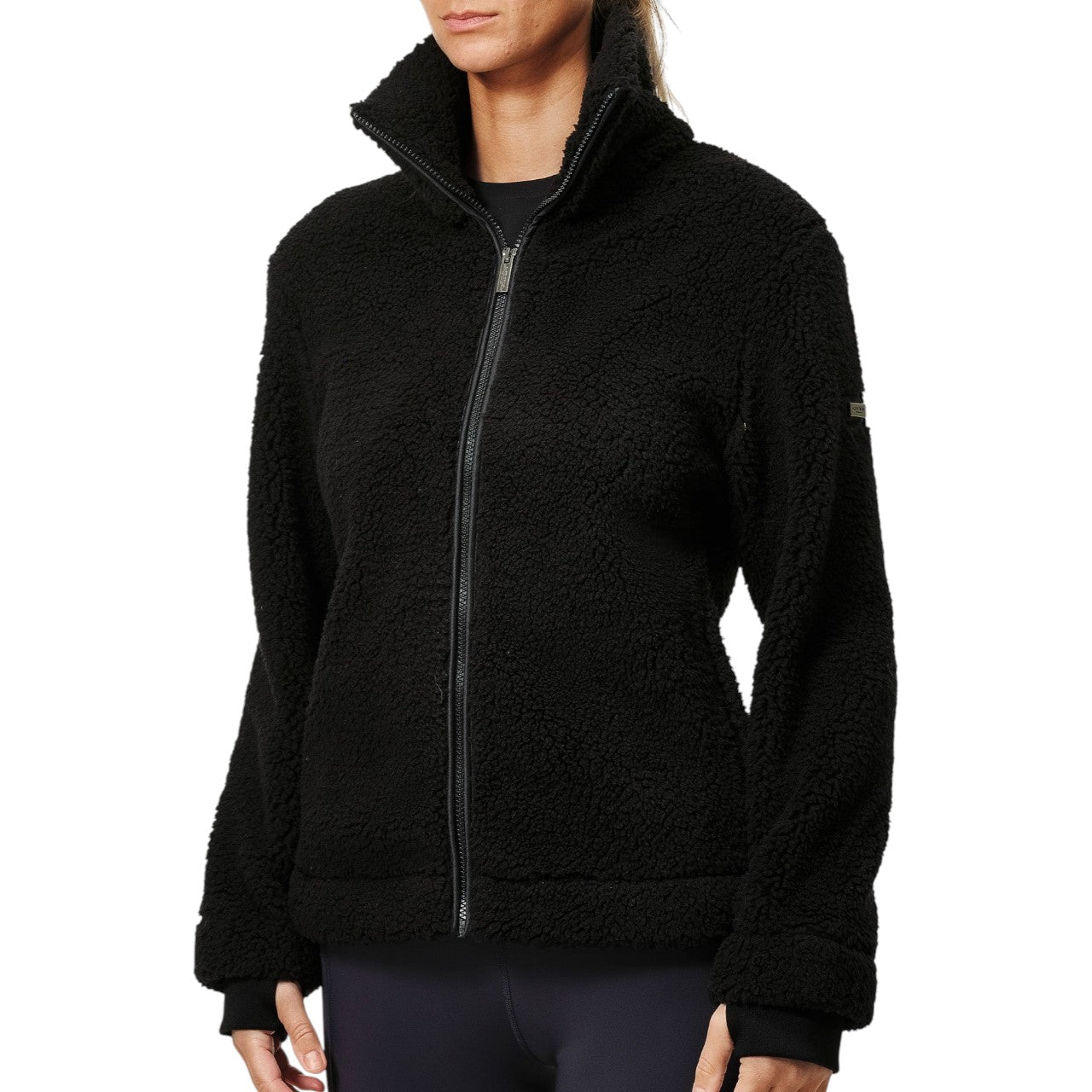 Fleecejacke Damen Black Teddy Jacke