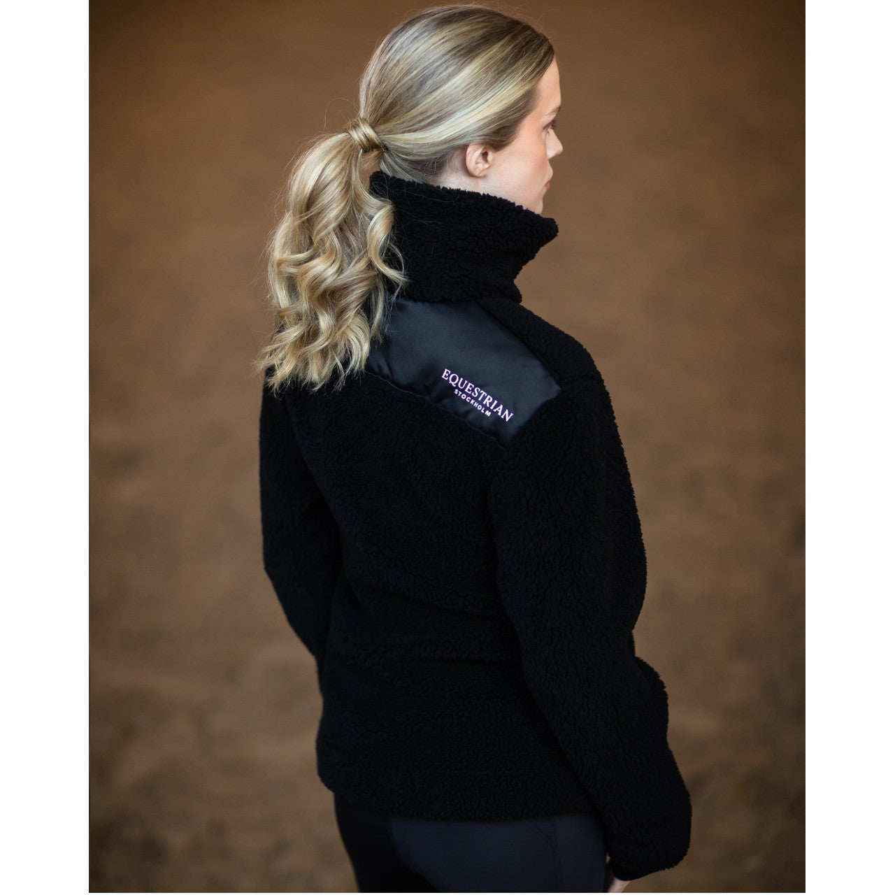 Fleecejacke Damen Black Teddy Jacke