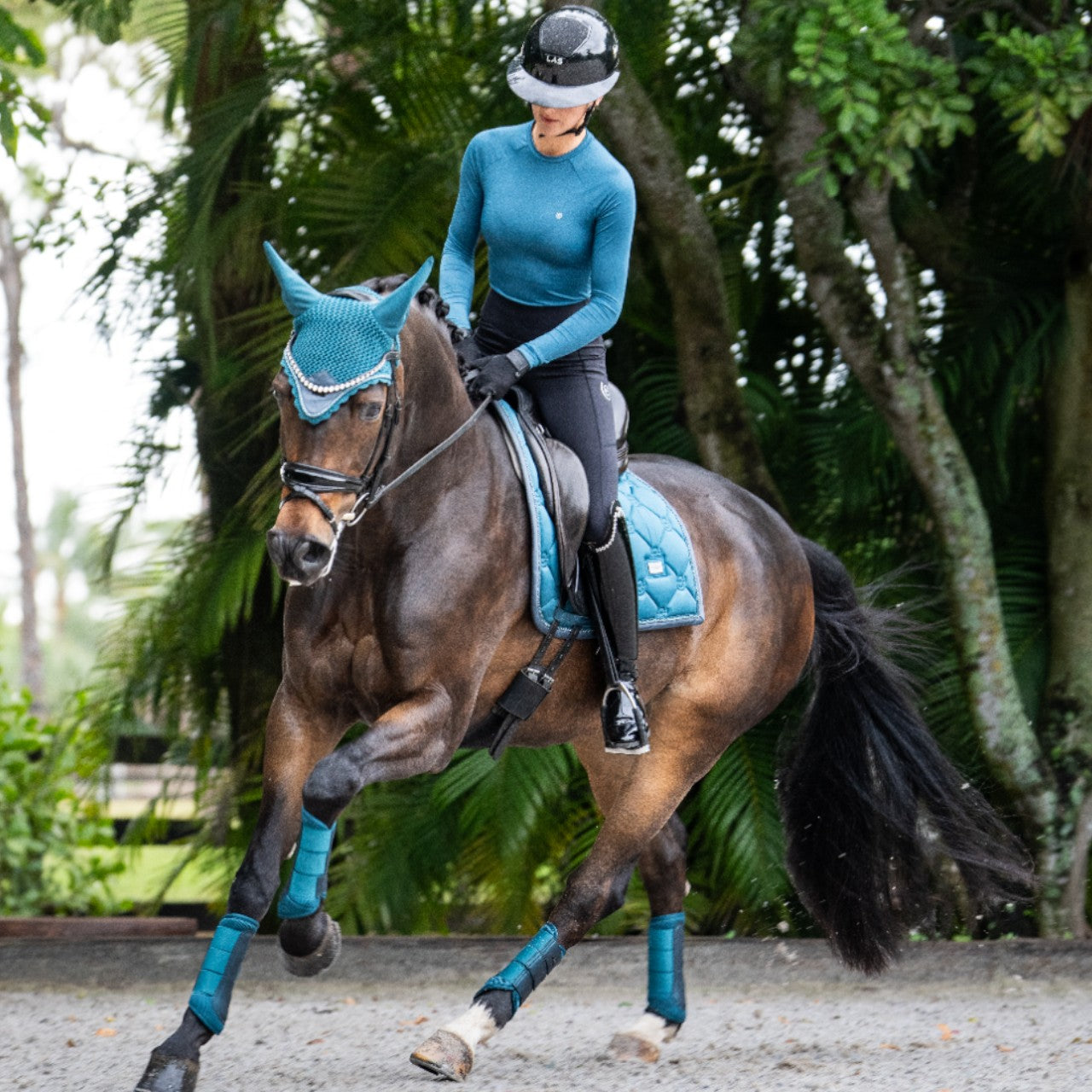 Fliegenhaube Teal Blue Fliegenmütze