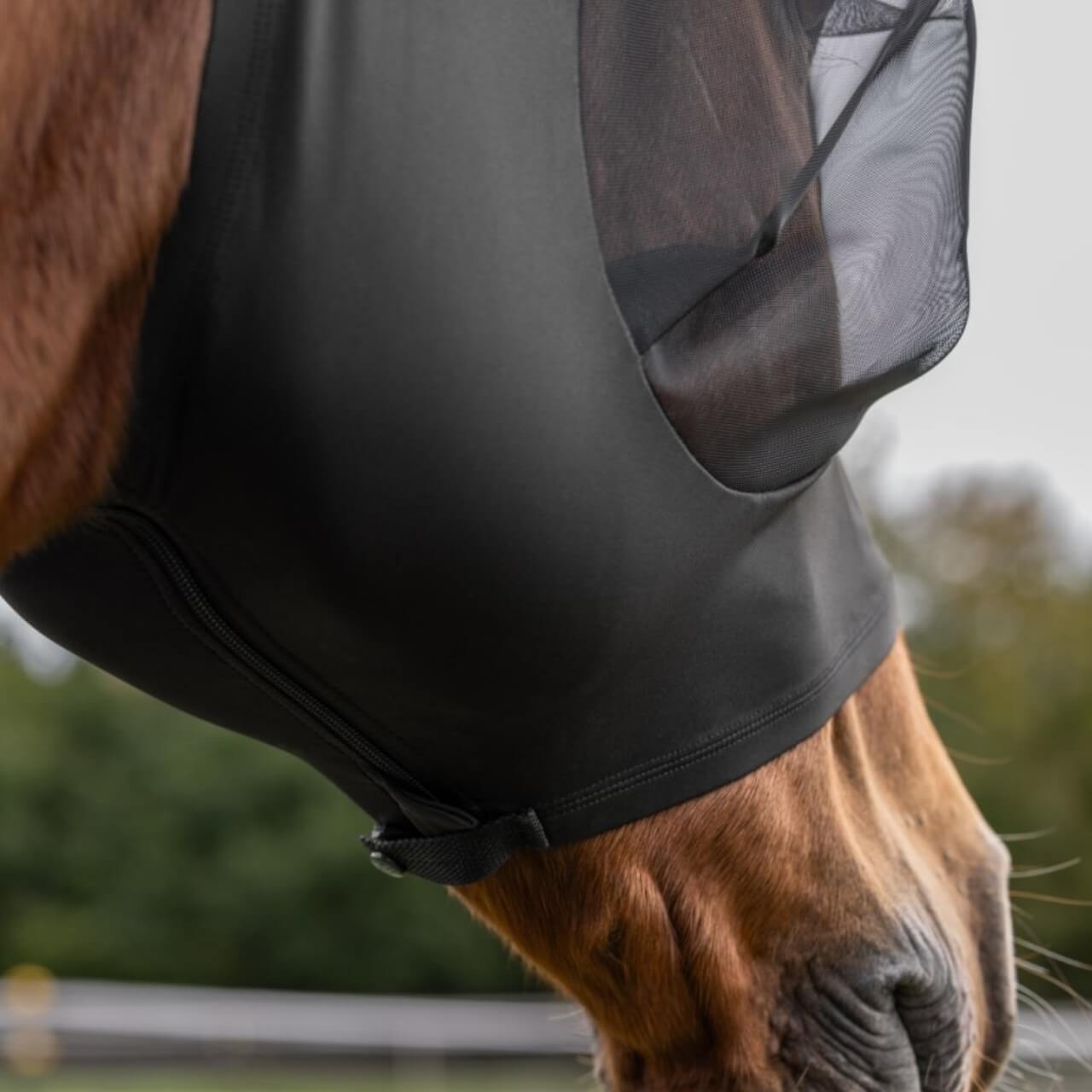 Fliegenmaske FinoStretch Zipper Fliegenschutzmaske