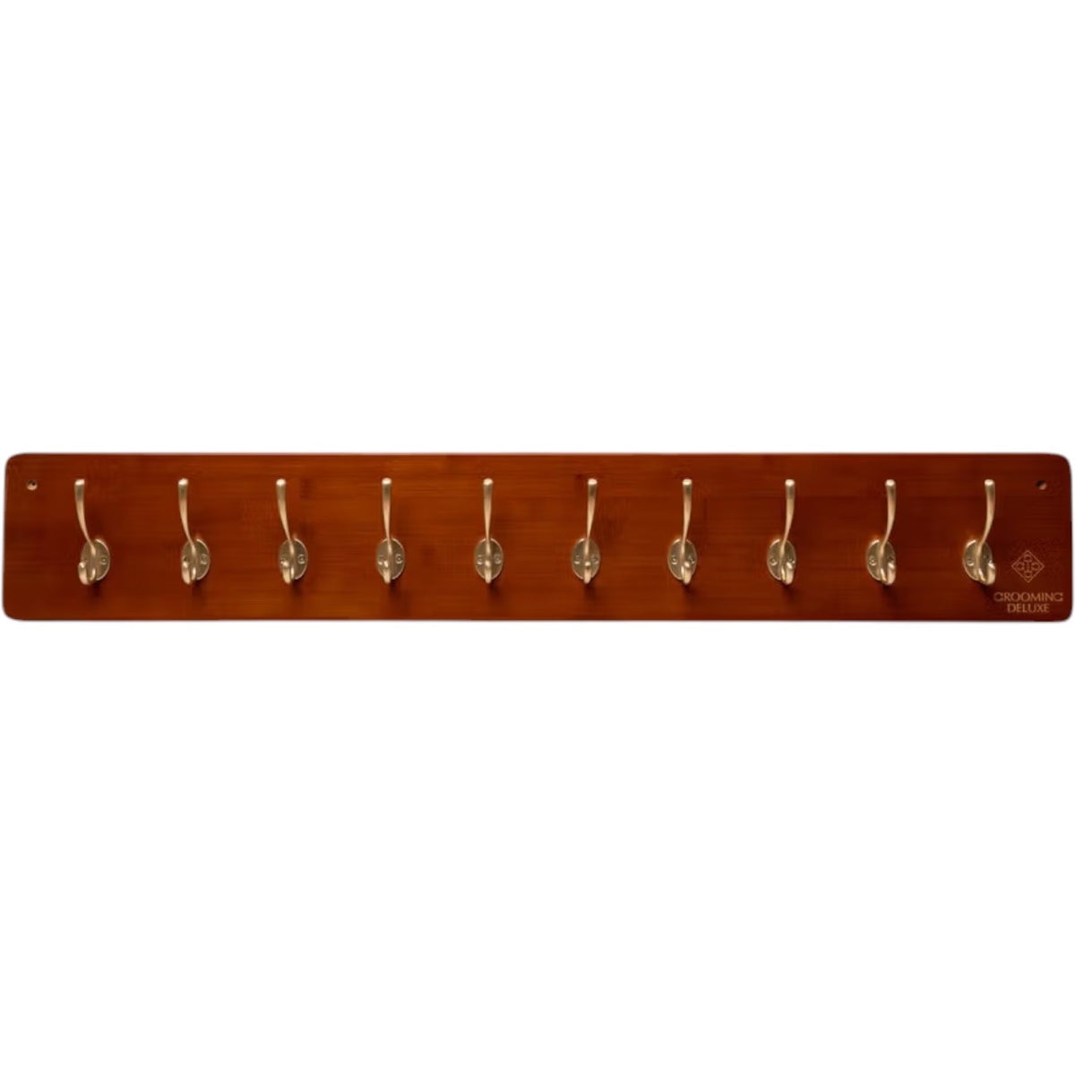 Garderobe mit 10 Haken Kleiderhaken, Holz, Produkt allein an der Wand.
