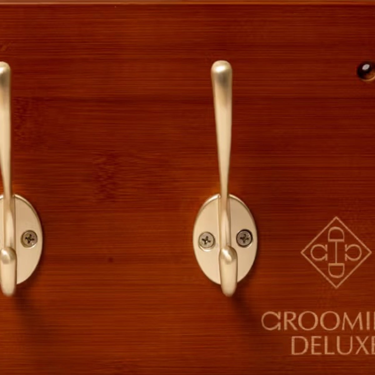 Garderobe mit 10 Haken Kleiderhaken, braun, Detailaufnahme der Haken an der Wand.