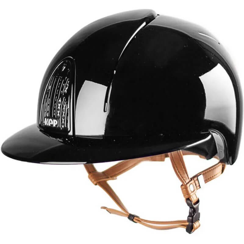 Reithelm Cromo Smart Polish Polo mit Beigen Kinnriemen