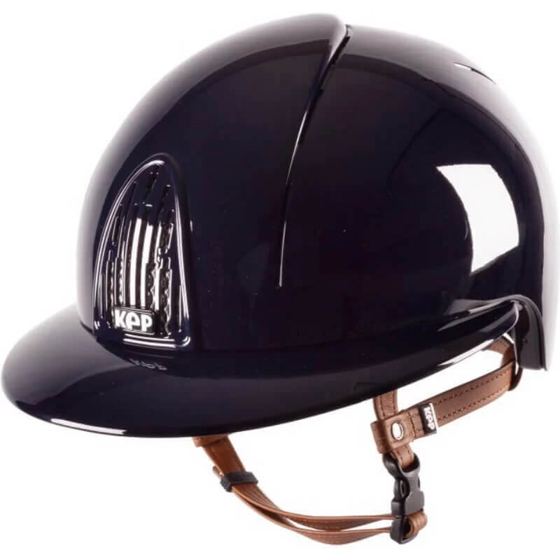Reithelm Cromo Smart Polish Polo mit Beigen Kinnriemen