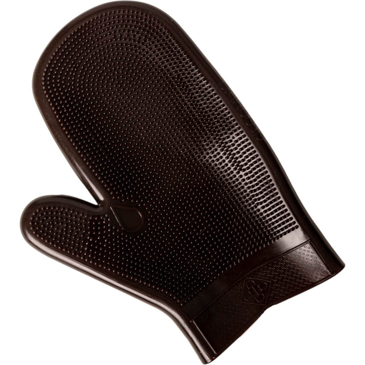 Gummi-Putzhandschuh Pflegehandschuh, Brown, Produkt allein auf weißem Hintergrund.