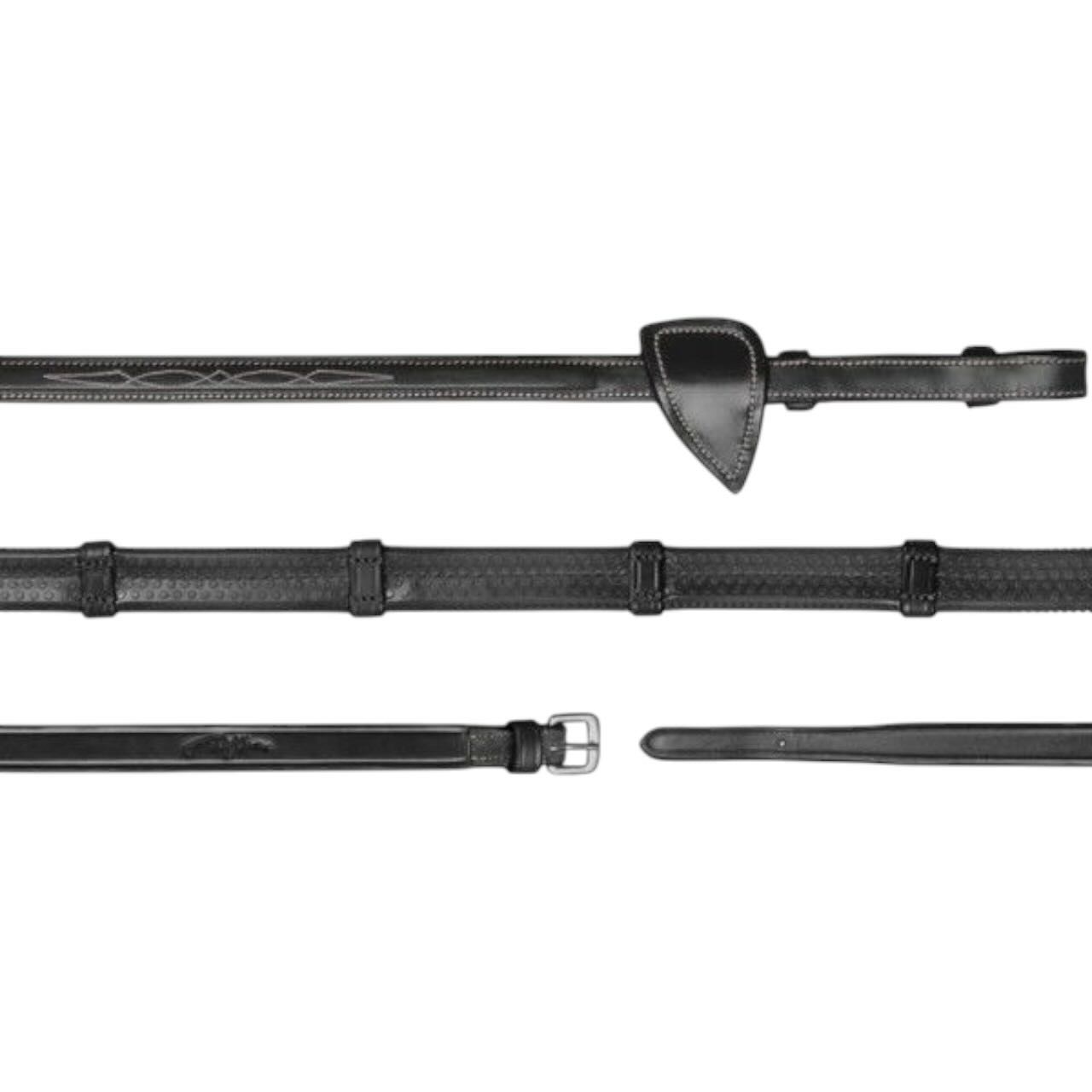 Gummizügel 13mm mit 7 Lederstegen US Collection Zügel