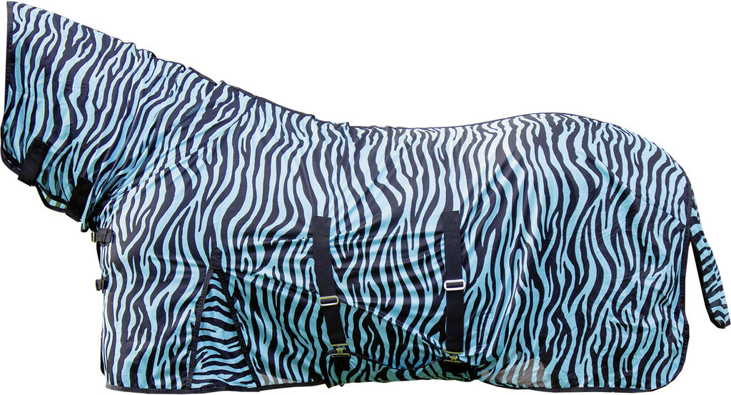 Fliegendecke mit Halsteil Zebra Aqua Insektenschutz