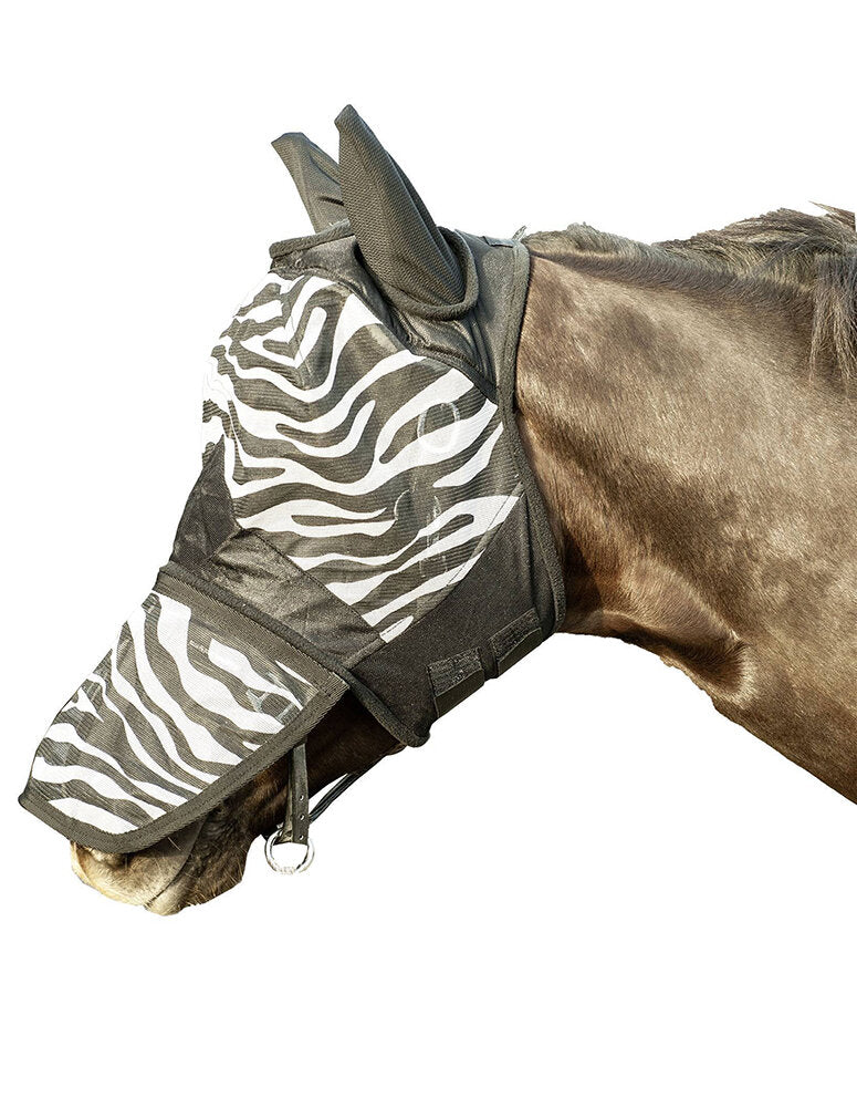Fliegenmaske Zebra mit Nüsternschutz Insektenschutz