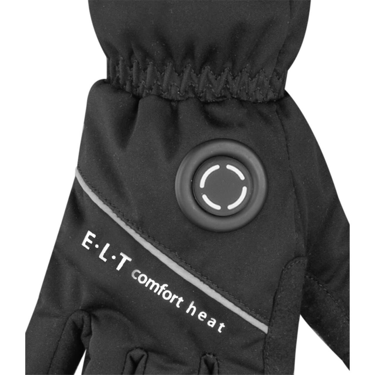 E.L.T Heizhandschuhe Comfort Heat Winterhandschuhe, Schwarz, Detailaufnahme des Handschuhs.