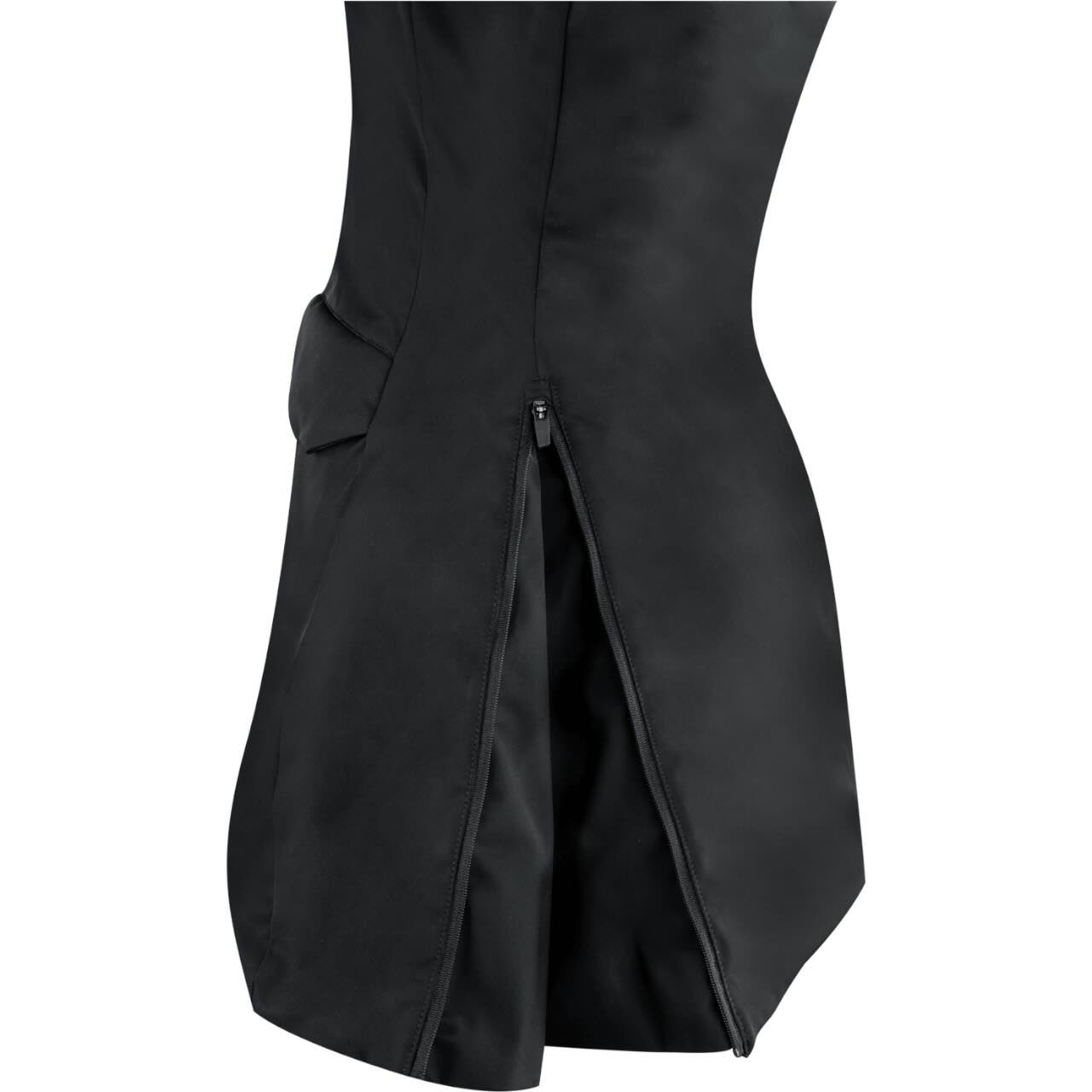 Heizparka Damen Comfort Heat Heizjacke, Schwarz, Detailaufnahme der Rückseite mit Reißverschluss.