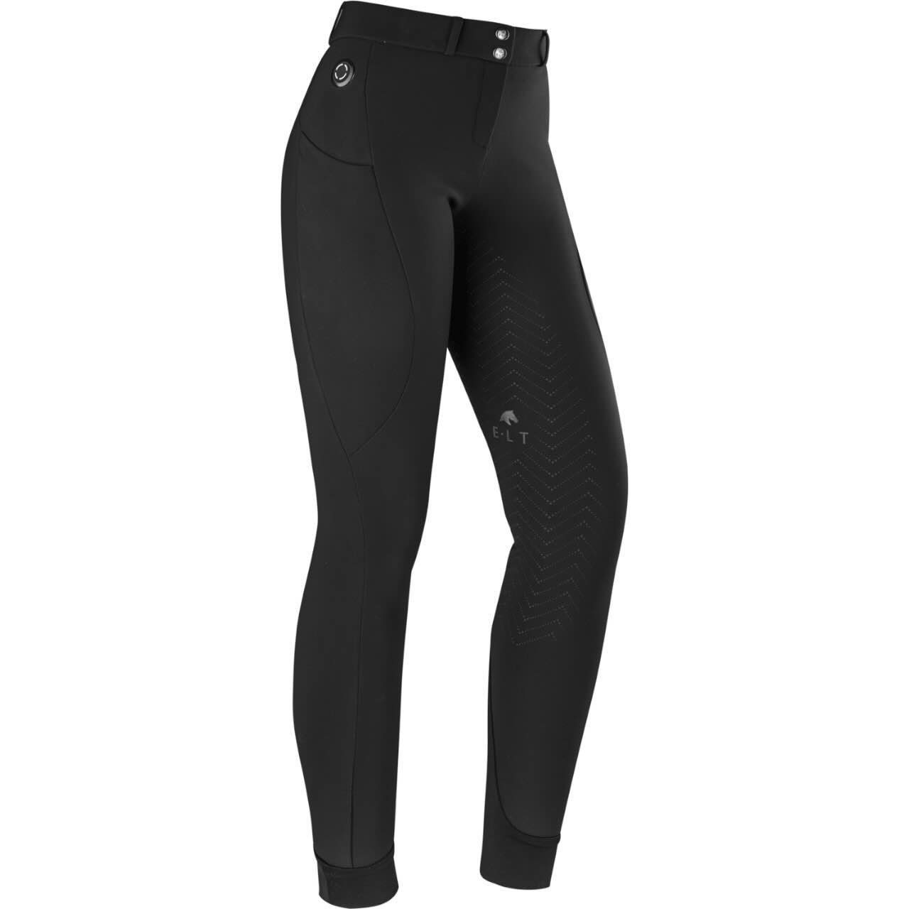 E.L.T Heizreithose Damen Silikon-Vollbesatz Comfort Heat Hose, Schwarz, Produkt allein auf weißem Hintergrund.