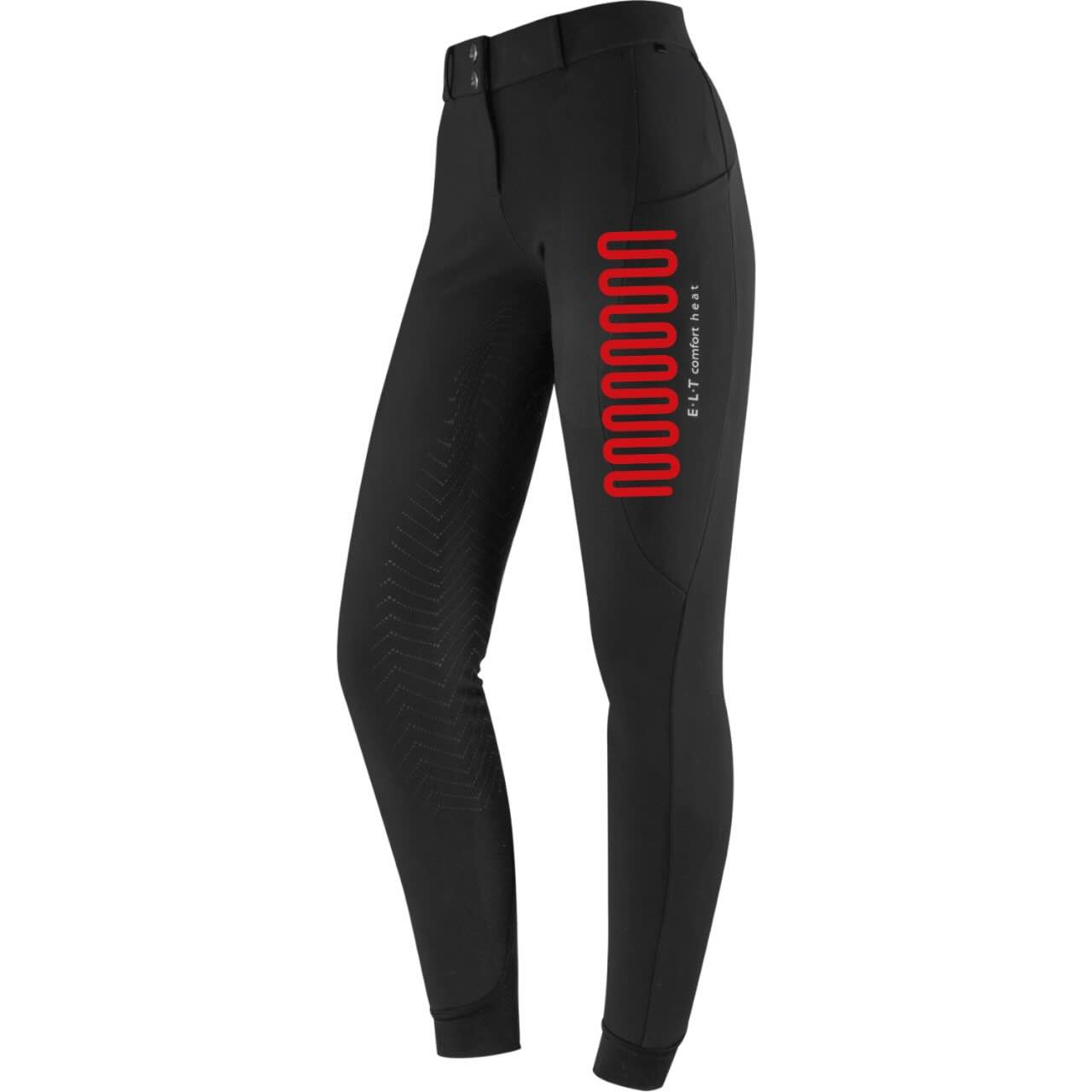 E.L.T Heizreithose Damen Silikon-Vollbesatz Comfort Heat Hose, Schwarz, Produkt allein auf weißem Hintergrund.