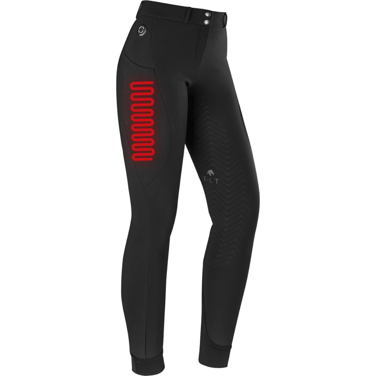 Heizreithose Damen Silikon-Vollbesatz Comfort Heat Hose, Schwarz, Produkt allein auf weißem Hintergrund.