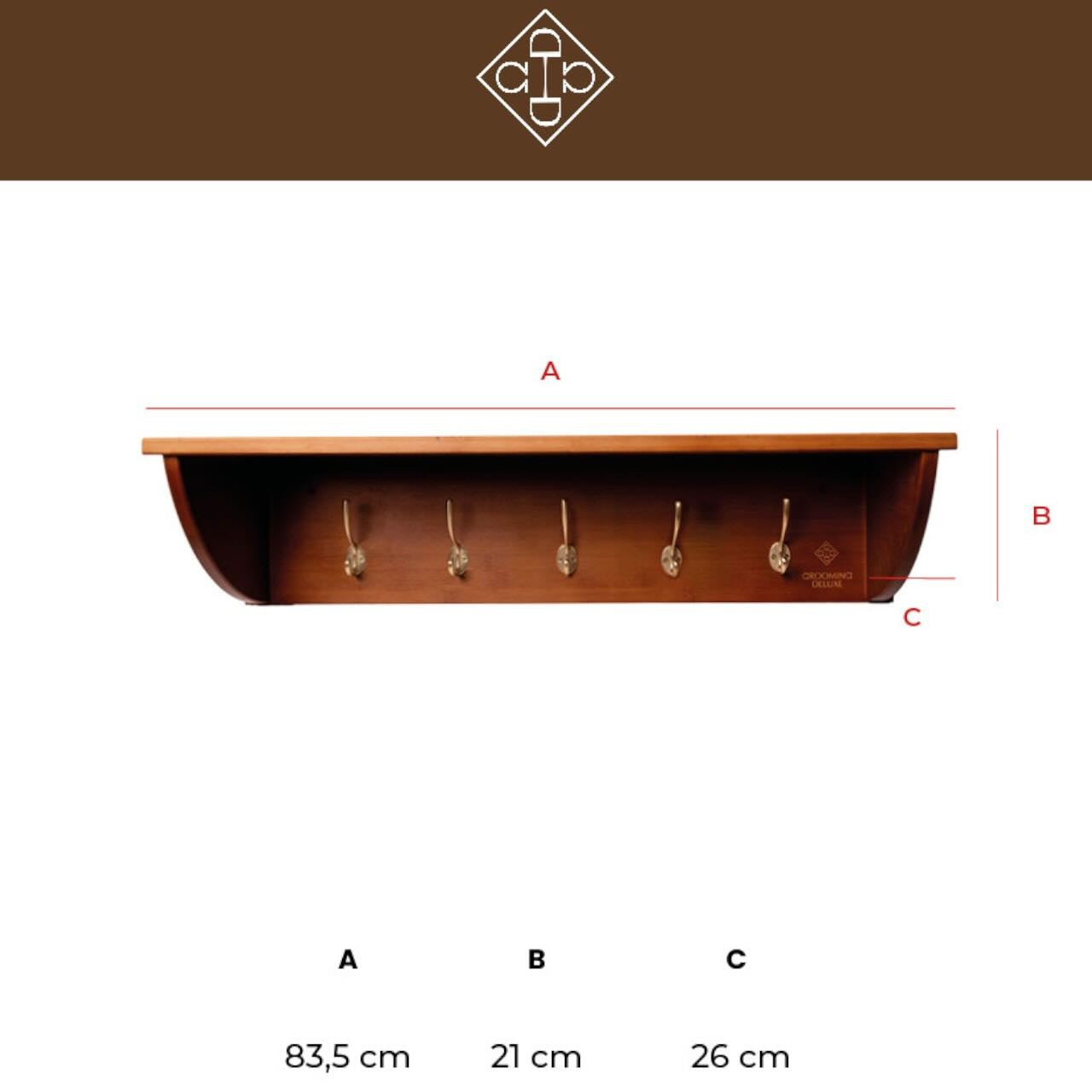 Helmablage mit 5 Haken Regal