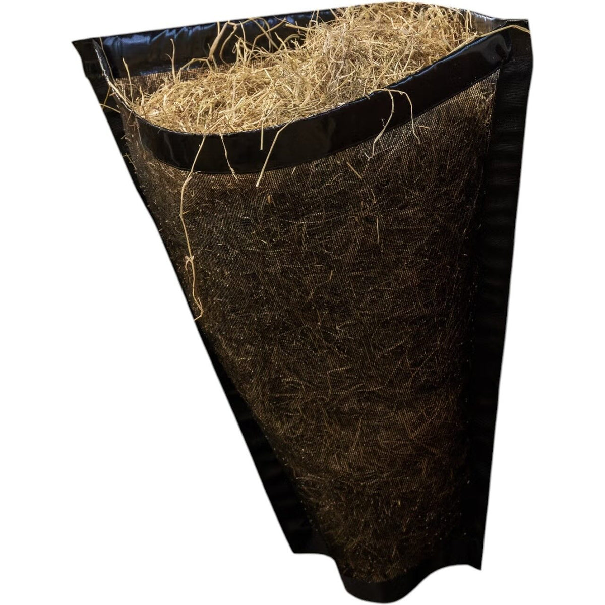 Heutasche für die Ecke Heunetz, Black, Produkt allein mit Heu in einer Ecke.