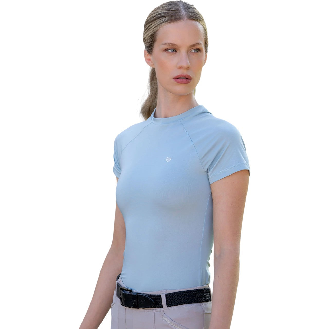 Shirt Damen Dynamic Short Sleeve Ice Blue Sportshirt